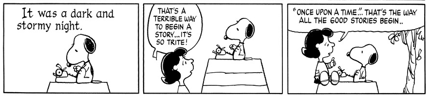 Snoopy writing fiction