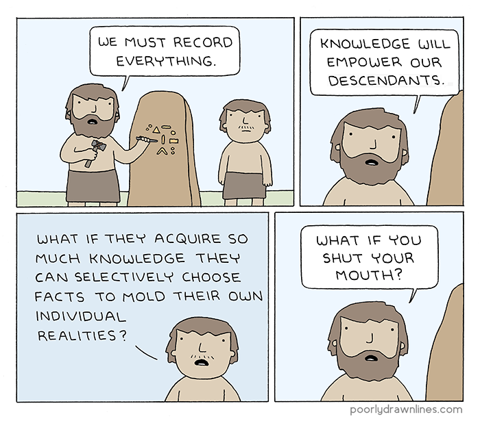 Selective knowledge meme Poorly Drawn Lines