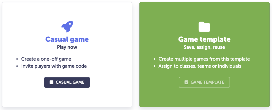 Casual game vs game template fs templates