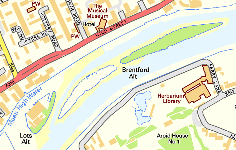 Illustration of an ait in the Thames