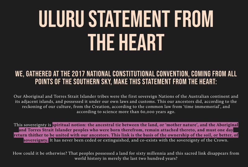Uluru Statement from the Heart text